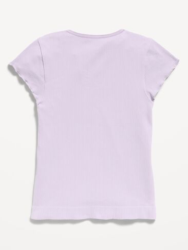 Old Navy Fitted Seamless Ribbed  Performance Top for Girls - Dusky Lavender in Kuwait