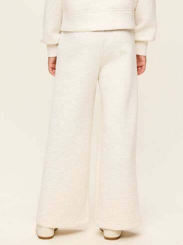 Old Navy High-Waisted Bounce Fleece Wide-Leg Sweatpants for Girls - Light Oatmeal in Kuwait