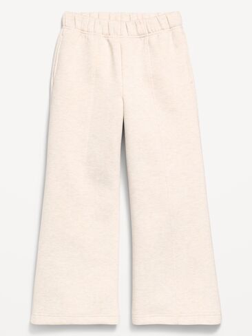 Old Navy High-Waisted Bounce Fleece Wide-Leg Sweatpants for Girls - Light Oatmeal in Kuwait