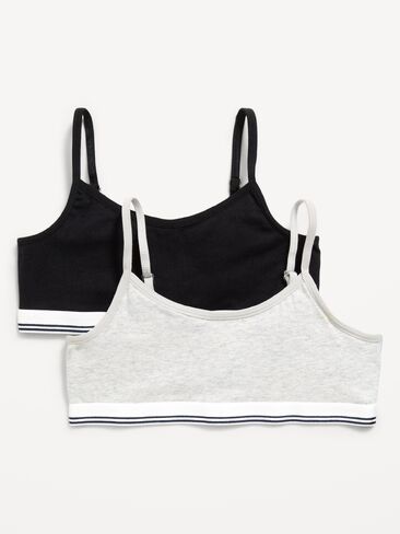 Old Navy Cami Bra 2-Pack for Girls - Gray/Black in Kuwait