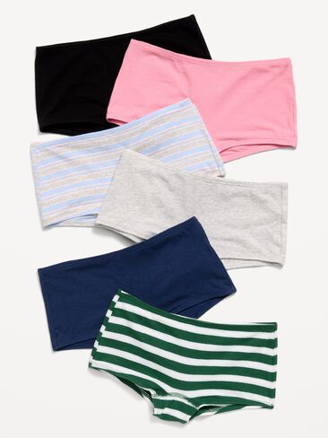 Old Navy Boyshorts Underwear 6-Pack for Girls - Multi Stripe in Kuwait