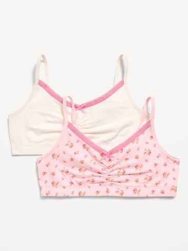 Old Navy Cami Bra 2-Pack for Girls - Pink Floral/White in Kuwait