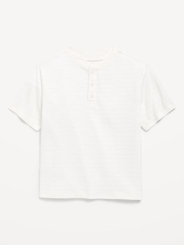 Old Navy Short-Sleeve Textured Striped Henley T-Shirt for Toddler Boys - Sea Salt in Kuwait