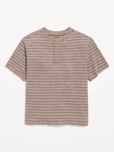 Old Navy Short-Sleeve Textured Striped Henley T-Shirt for Toddler Boys - Espresso in Kuwait