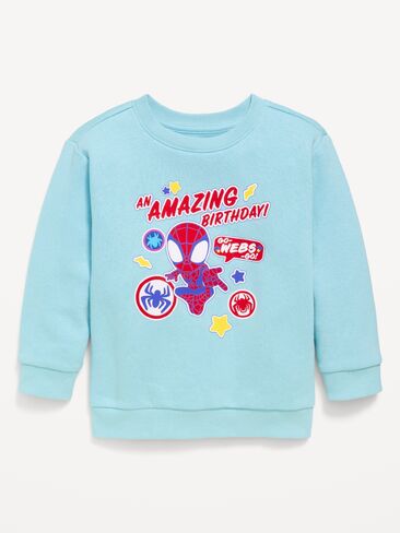 Old Navy Marvel™ Spider-Man Oversized Graphic Sweatshirt for Toddler Boys - Ceramic Blue in Kuwait