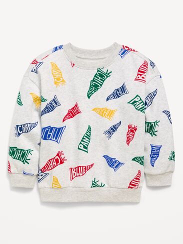 Old Navy Oversized Printed Crew-Neck Sweatshirt for Toddler Boys - Sports in Kuwait