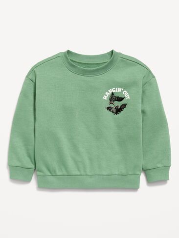 Old Navy Oversized Long-Sleeve Graphic Sweatshirt for Toddler Boys - Evergreen Shade in Kuwait
