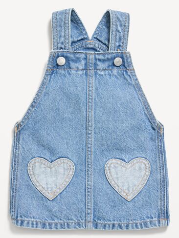 Old Navy Printed Denim Skirtall Dress for Baby - Medium Wash in Kuwait