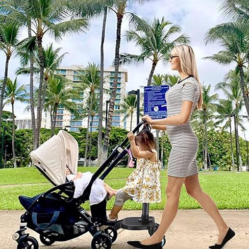 Universal Stroller Board Buggy Board with Detachable Seat, Stroller Glider Board Suitable for Most Brands of Strollers, Stroller Standing Board, Holds Children Up to 55lbs (Black) in Saudi Arabia