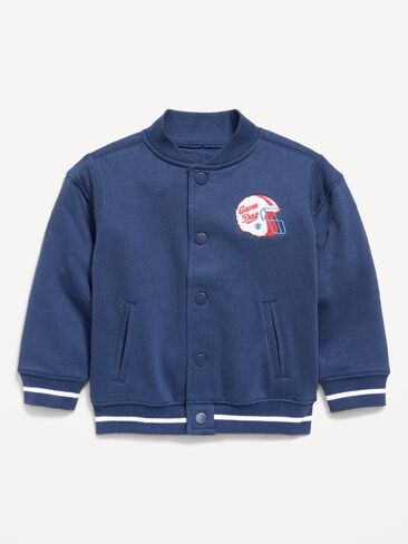Old Navy Oversized Fleece Bomber Jacket for Toddler Boys - Pacific Blue in Kuwait