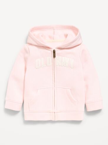 Old Navy Logo Graphic Zip Hoodie for Baby - Pastel Pink in Kuwait