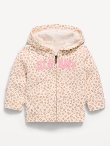 Old Navy Logo Graphic Zip Hoodie for Baby - Leopard in Kuwait