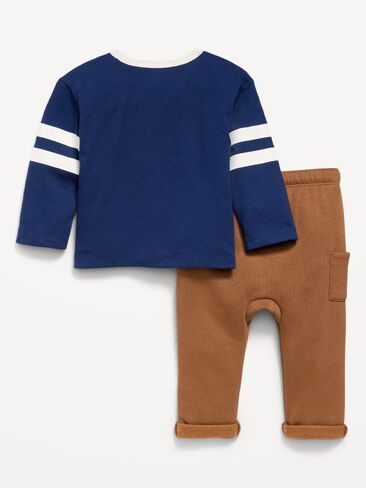 Old Navy Long-Sleeve Graphic T-Shirt and Sweatpants Set for Baby - Football in Kuwait
