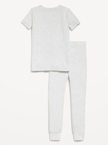 Old Navy Snug-Fit Ribbed Pajama Set for Toddler & Baby - Light Heather Gray in Kuwait