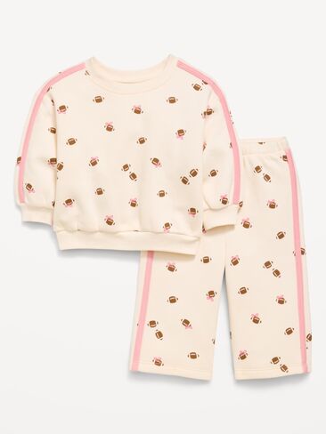 Old Navy Printed Sweatshirt and Wide-Leg Sweatpants  Set for Baby - Football in Kuwait