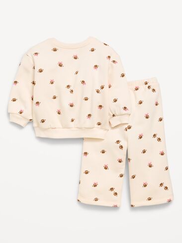 Old Navy Printed Sweatshirt and Wide-Leg Sweatpants  Set for Baby - Football in Kuwait
