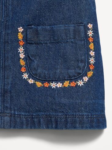 Old Navy Sleeveless Denim Dress and Long-Sleeve Top Set for Baby - Dark Wash in Kuwait