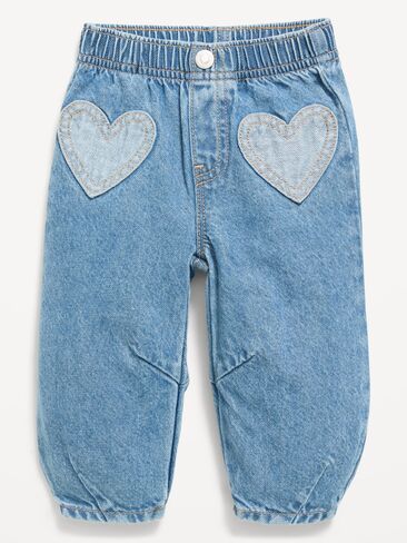 Old Navy Super Baggy Heart-Pocket Barrel-Leg Jeans for Baby - Medium Wash in Kuwait