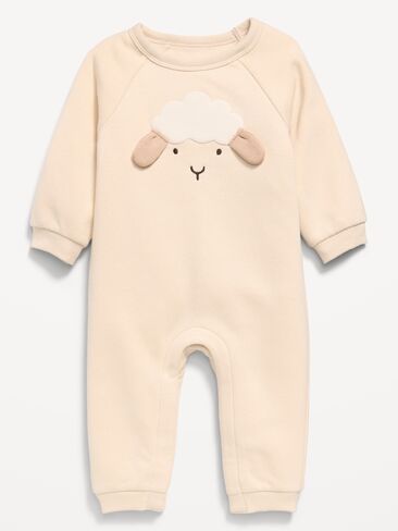 Old Navy Printed Long-Sleeve Fleece One-Piece for Baby - Lamb in Kuwait