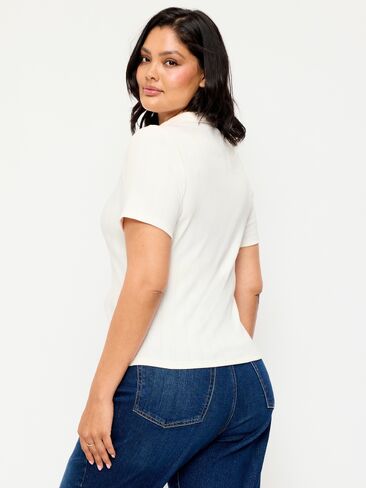 Old Navy Ribbed Keyhole Polo Top - Sea Salt in Kuwait