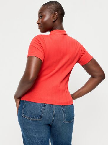 Old Navy Ribbed Keyhole Polo Top - Scotty Red in Kuwait