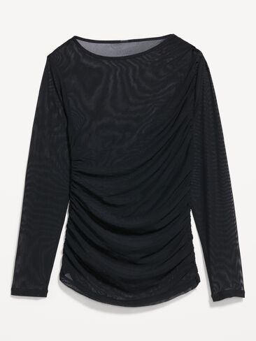 Old Navy Long-Sleeve Draped Mesh Top - Black Jack in Kuwait