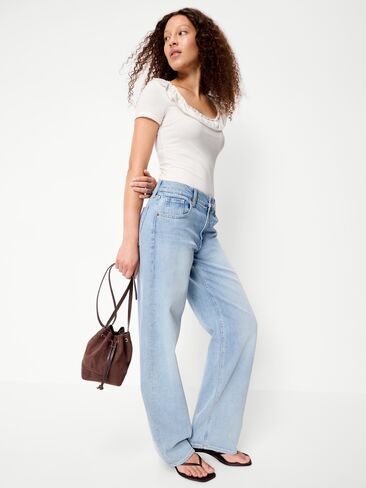 Old Navy Lettuce-Edge Scoop-Neck Top - Sea Salt in Kuwait