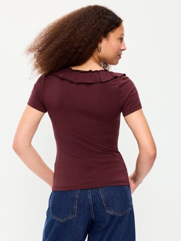 Old Navy Lettuce-Edge Scoop-Neck Top - Reddy Or Not in Kuwait