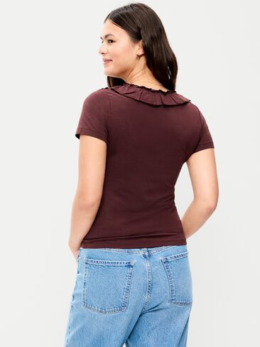 Old Navy Lettuce-Edge Scoop-Neck Top - Reddy Or Not in Kuwait