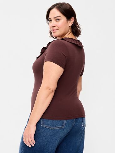 Old Navy Lettuce-Edge Scoop-Neck Top - Reddy Or Not in Kuwait
