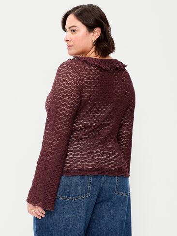 Old Navy Fitted Bell-Sleeve Ruffle Top - Reddy Or Not in Kuwait