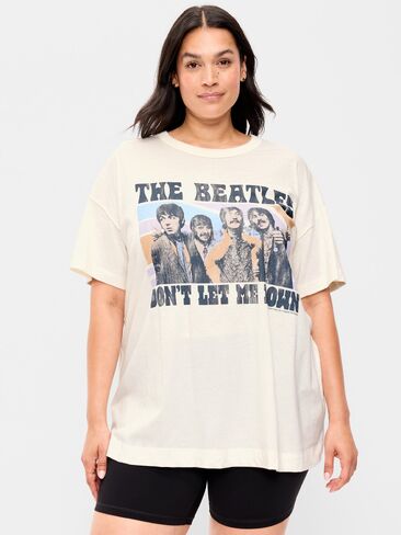Old Navy Oversized Graphic Tunic T-Shirt - Sea Salt in Kuwait