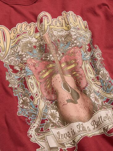 Old Navy Dolly Parton™ Oversized Tunic T-Shirt - Goji Berry in Kuwait