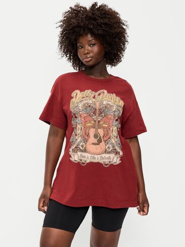 Old Navy Dolly Parton™ Oversized Tunic T-Shirt - Goji Berry in Kuwait