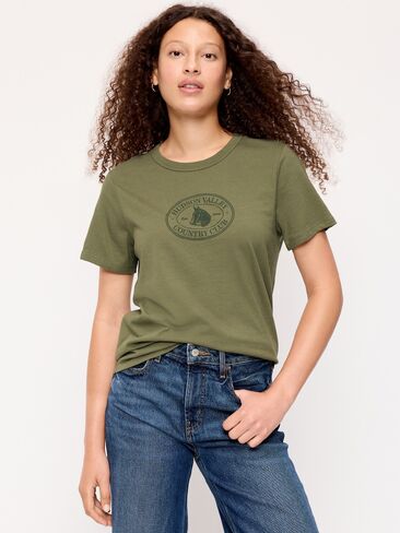 Old Navy EveryWear Crew-Neck Graphic T-Shirt - Dill Caper in Kuwait