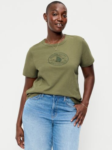 Old Navy EveryWear Crew-Neck Graphic T-Shirt - Dill Caper in Kuwait