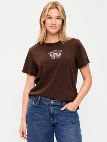 Old Navy EveryWear Crew-Neck Graphic T-Shirt - Earthen in Kuwait