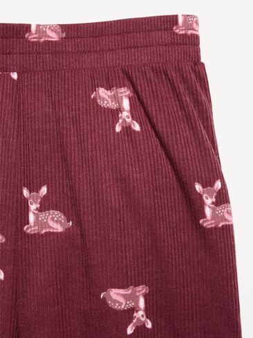Old Navy Ribbed Pajama Cami and Pants Set for Girls - Burgundy Deer in Kuwait