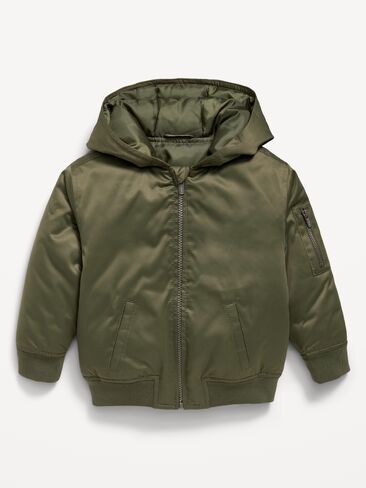 Old Navy Water-Resistant Oversized Satin Bomber Jacket for Toddler Boys - Alpine Tundra in Kuwait