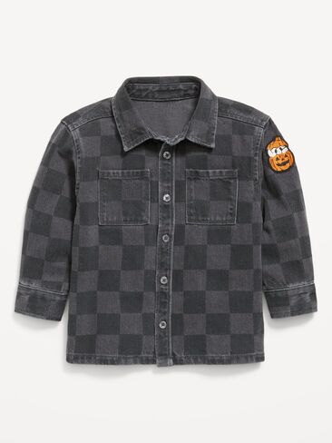 Old Navy Long-Sleeve Pocket Shirt for Toddler Boys - Halloween Checks in Kuwait