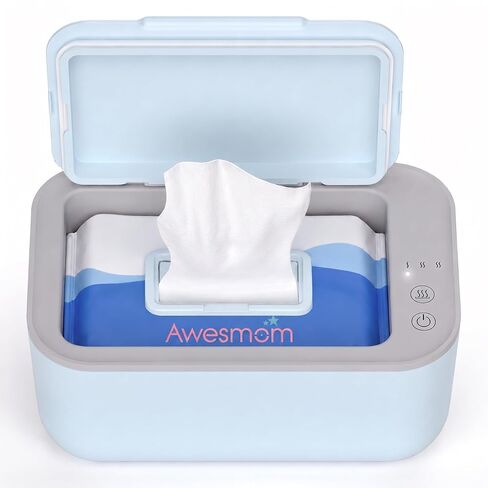Wipe Warmer for Baby & Most Adult Wipes, 3 Heat Settings, Blue | Diaper Wipe Warmer and Baby Wipe Dispenser for Wet Wipes, Holds Up to 100 Wipes with Quiet Four-Side Heating in Saudi Arabia