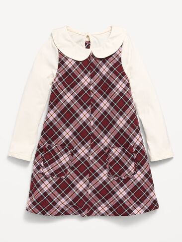 Old Navy Collared Top and Plaid Dress Set for Toddler Girls - Plaid in Kuwait