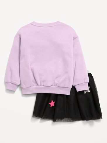 Old Navy Sweatshirt & Tutu Skirt Set for Toddler Girls - Bats Black in Kuwait