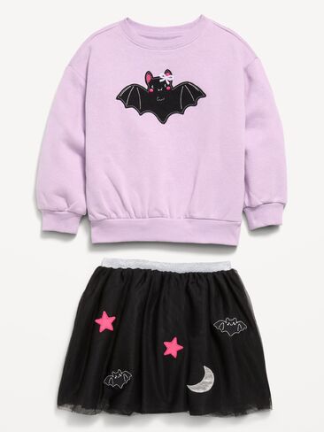 Old Navy Sweatshirt & Tutu Skirt Set for Toddler Girls - Bats Black in Kuwait