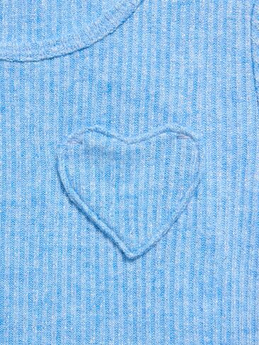 Old Navy Short-Sleeve Ribbed Heart Pocket Dress for Toddler Girls - Azure Sky in Kuwait