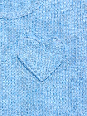 Old Navy Long-Sleeve Ribbed Heart Pocket Dress for Toddler Girls - Azure Sky in Kuwait