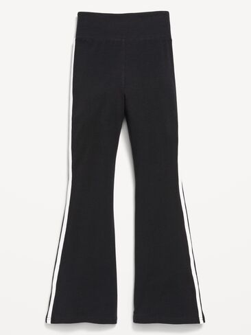 Old Navy High-Waisted Side Striped Flared Leggings for Girls - Black Jack in Kuwait