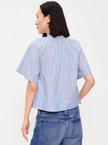 Old Navy Loose Short-Sleeve Striped Top - Blue Stripe in Kuwait