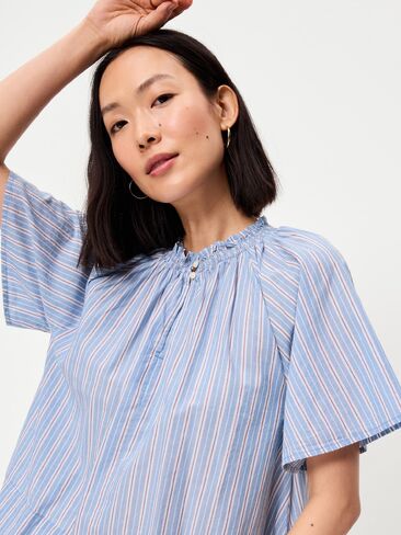 Old Navy Loose Short-Sleeve Striped Top - Blue Stripe in Kuwait