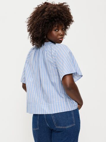 Old Navy Loose Short-Sleeve Striped Top - Blue Stripe in Kuwait